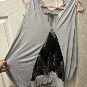 Frederick's of Hollywood Silver Sequin Tank Top
